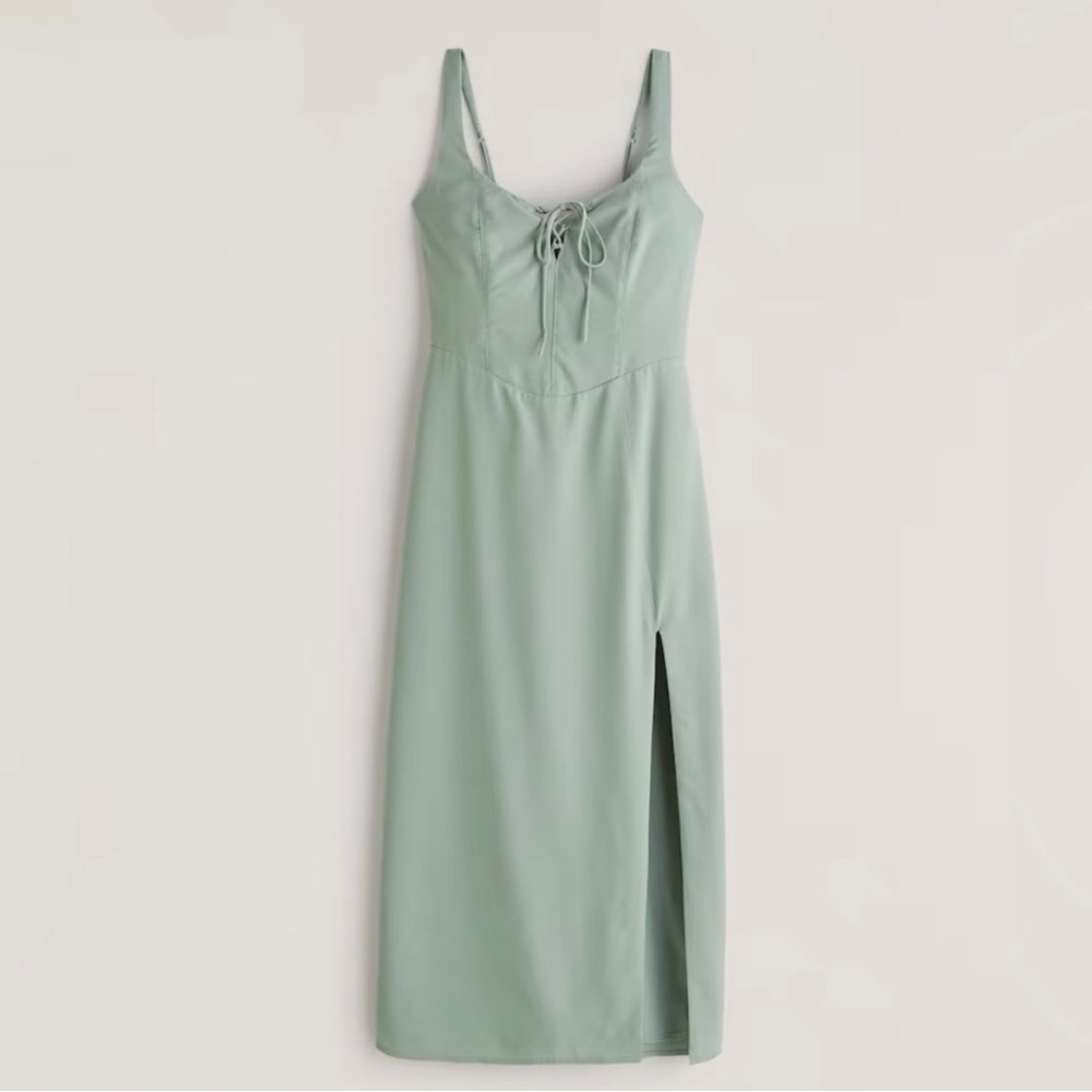 Abercrombie & Fitch Corset Lace-Up Midi Dress